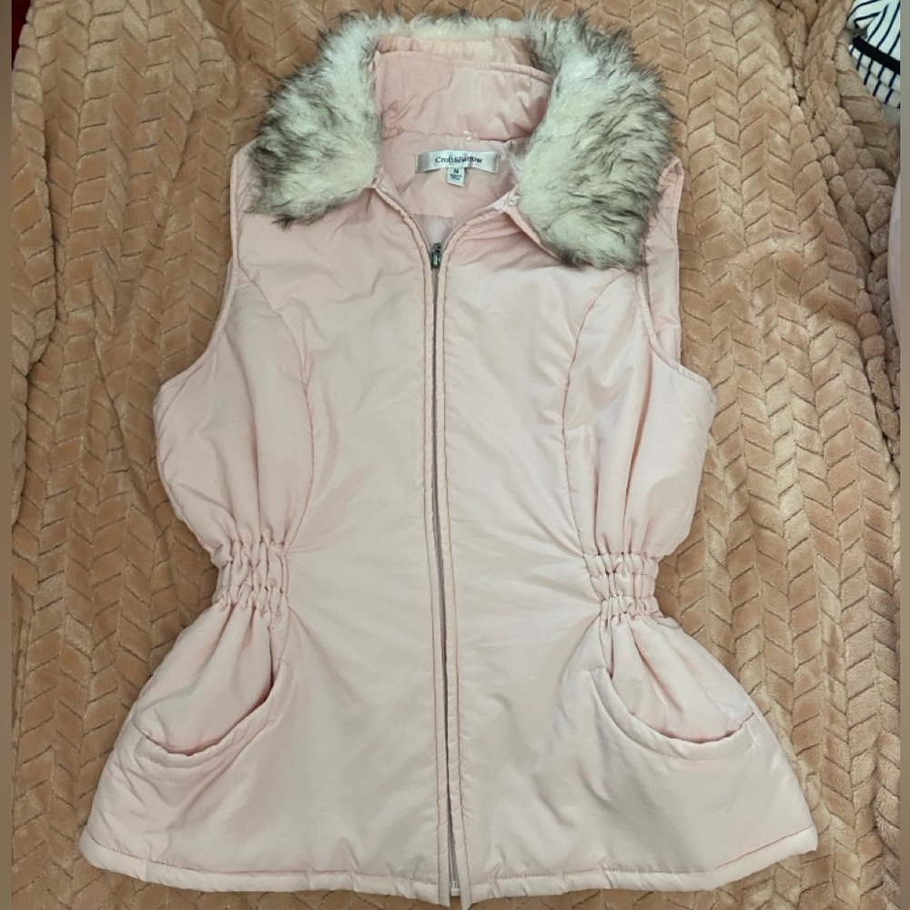 Pink Fur-Collar Puffer Vest - Picture 2 of 2